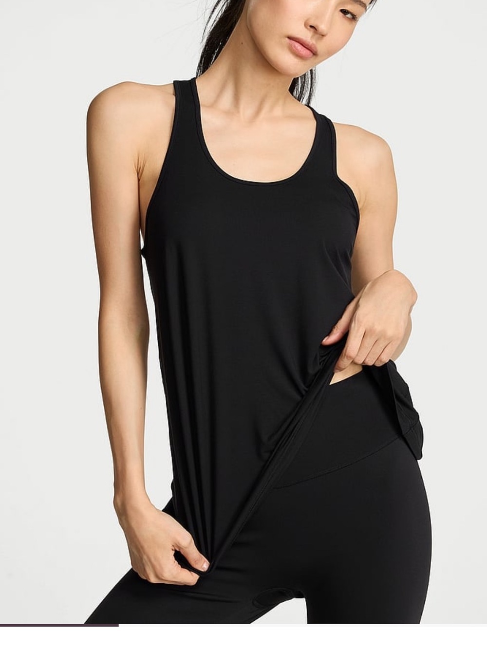 VSX Victoria Secret Medium Drapey Black Racerback Tank Top